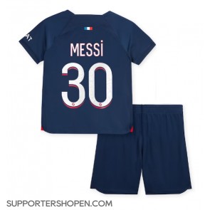 Paris Saint-Germain Lionel Messi #30 Hemmatröja Barn 2023-24 Kortärmad (+ korta byxor)